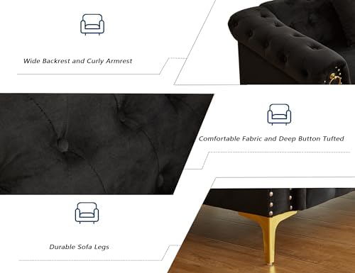 Hybition 3-Piece Living Room Sofa Set, Tufted Design - Image 6