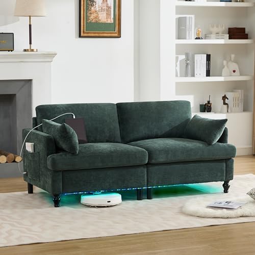 68.9” Loveseat Sofa Couch, Modern Comfy 2 Seat Chenille Couches, Spring by Opiesit