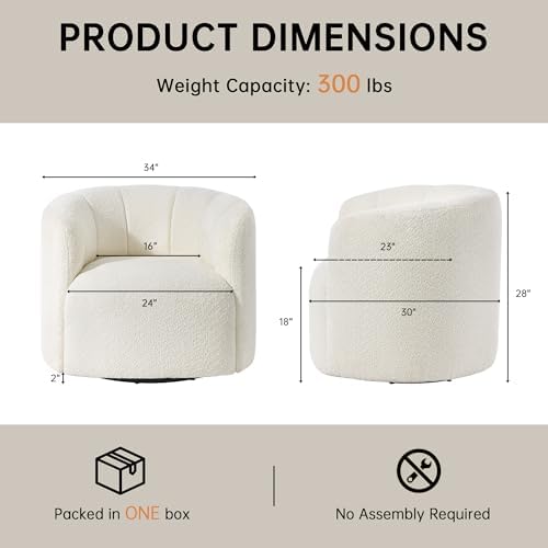 360° Boucle Swivel Accent Chair - Image 5