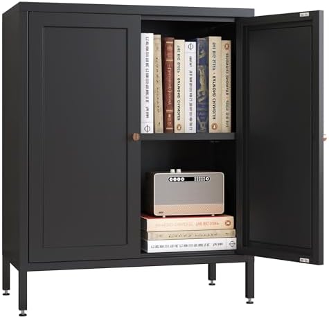Small 2 Door Metal Storage Side Buffet Cabinet by Fumedo