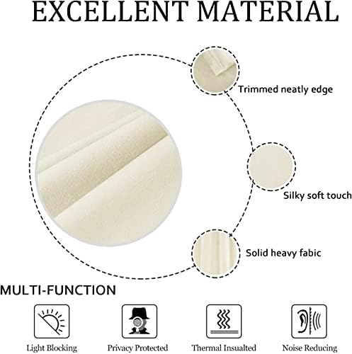 SMILETIME Ivory White Velvet Curtains 52"x120" Grommet 2 Panels - Image 4