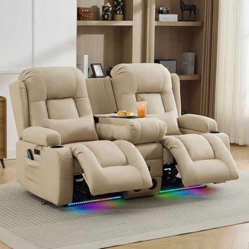 TUNYI Wall Hugger Loveseat Recliner Sofa by Becomesyourhomepartner