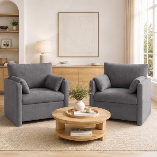 Oversized Accent Chair Set of 2, Comfy Reading Chair by VisittheEcoMozz