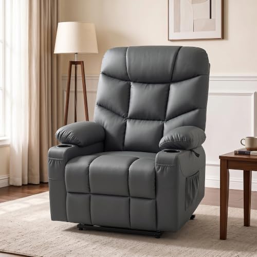 MCombo Power Lift Recliner for Elderly, Leather 7283 - Image 6
