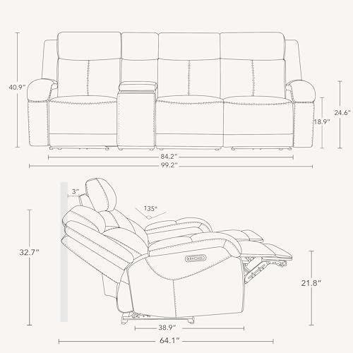 Watson & Whitely Wall Hugger Power Reclining Sofa - Image 2