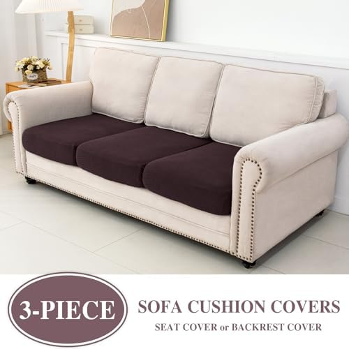 LA MEACK Couch Cushion Covers Seat Cushion Cover Stretch Couch Cover Separate - Image 2