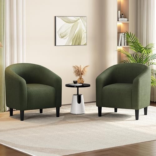 Yaheetech Compact Corduroy Accent Chairs Set of 2 - Image 2