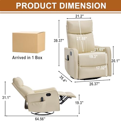 Manual Swivel Rocker Recliner Chair - Image 2
