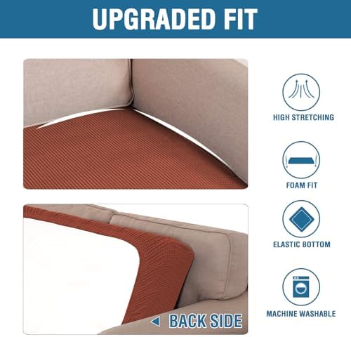 H.VERSAILTEX Super Stretch Individual Seat Cushion Covers Sofa Covers Couch - Image 6