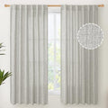 Light Grey Linen Semi Sheer Curtains 52x63 Inch Length by YoungsTex