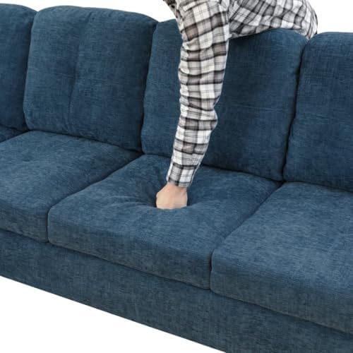 L-Shaped 3-Piece Flannel Sofa - Image 6