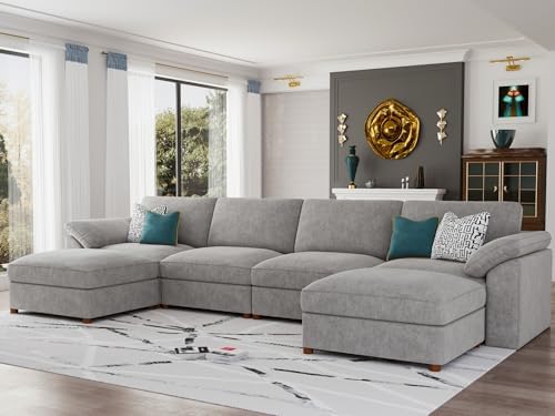 EASE MOOSE Oversized U Shape Sectional Modular Sofa, Wide Deep seat Sectional - Image 3