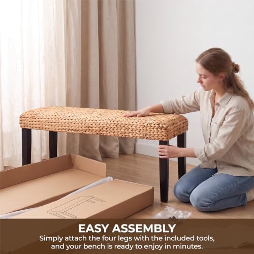 Solid Acacia Wood Entryway Bench - Image 6