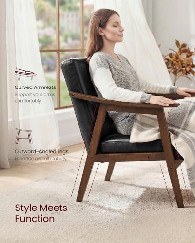 VASAGLE Accent Chair, PU Leather Armchair, Button Tufted, Thick Cushion - Image 5