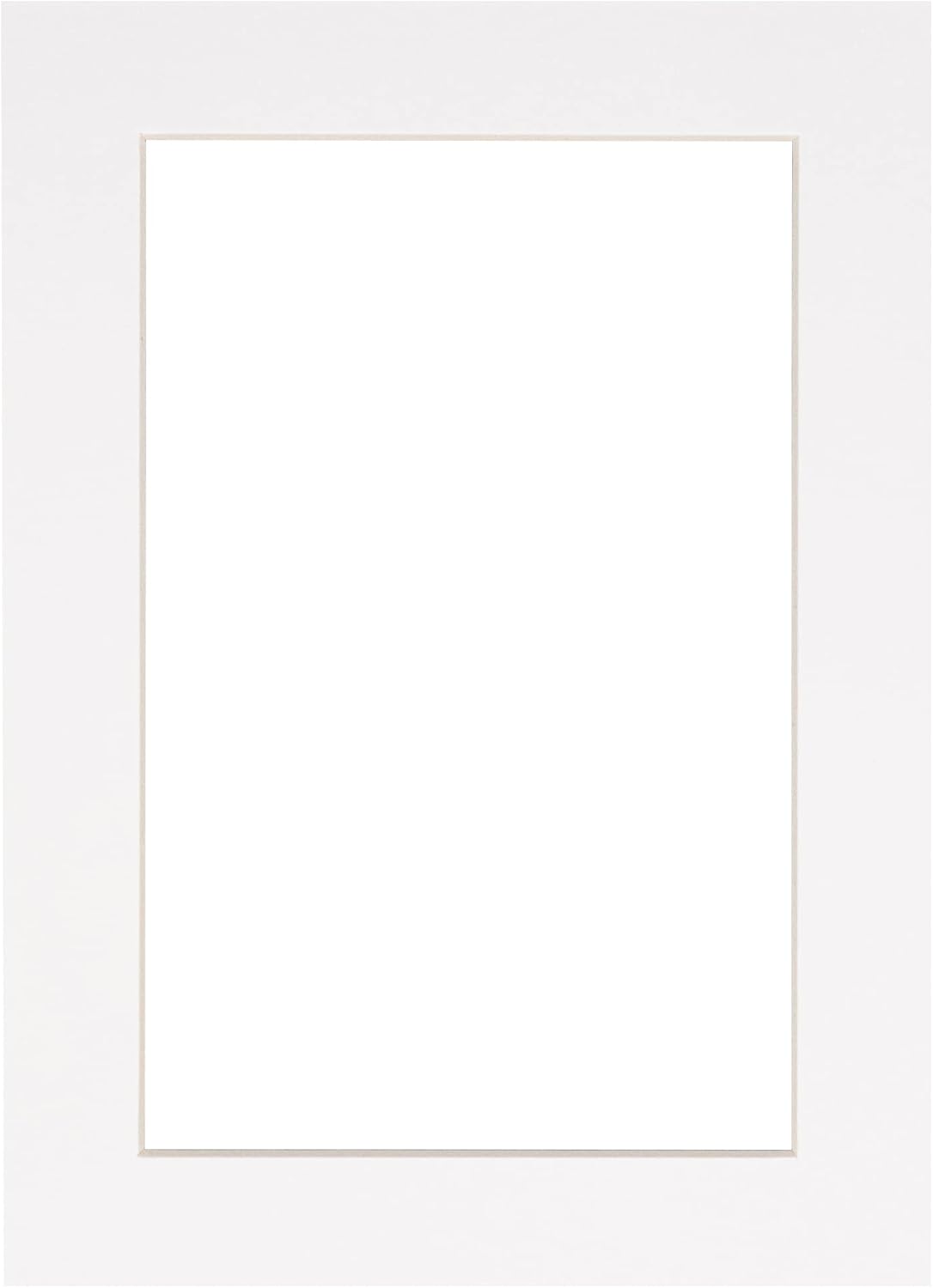 8x10 Mat Bevel Cut for 5.5x8.5 Photos - Acid Free White Precut Matboard with Backing Board and Crystal Clear, Self Seal Photo Mat Bag - for Pictures, Photos, Framing - 4-ply Thickness