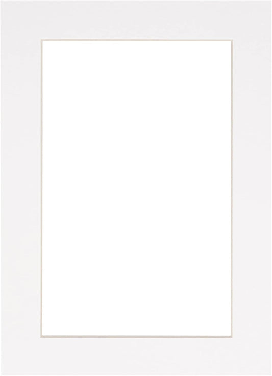 Poster Palooza 8.5x11 Mat Bevel Cut for 7x9 Photos - Acid Free White Precut Matboard with Backing Board and Crystal Clear, Self Seal Photo Mat Bag - for Pictures, Photos, Framing - 4-ply Thickness