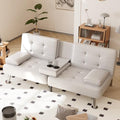 Shahoo Leather Convertible Futon Sofa Bed, Folding Sleeper Loveseat Couch by BuynowfromShahoo
