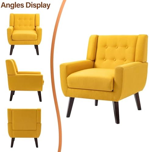 Accent Chair, Upholstered Armchair in Linen - Image 7