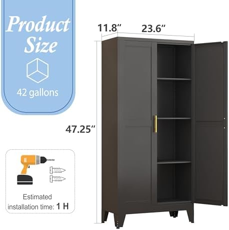Black Kitchen Pantry Cabinets - Image 2