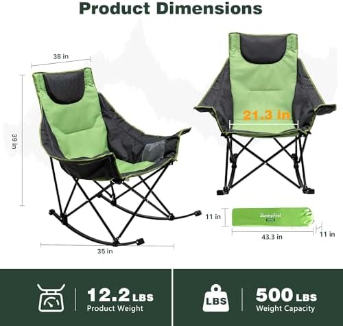 SUNNYFEEL Oversized Folding Rocking Camping Chair - Image 3