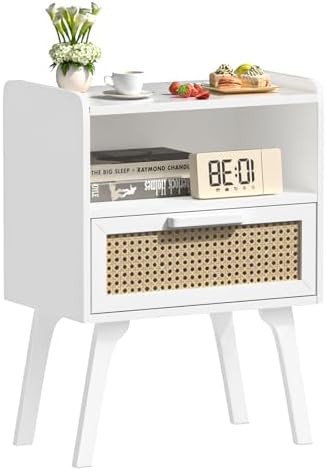 Lerliuo Rattan Nightstand, Bedside Table by Lerliuo