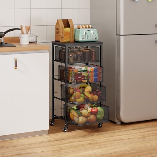 4-Tier Fruit Vegetable Storage Cart - Image 6