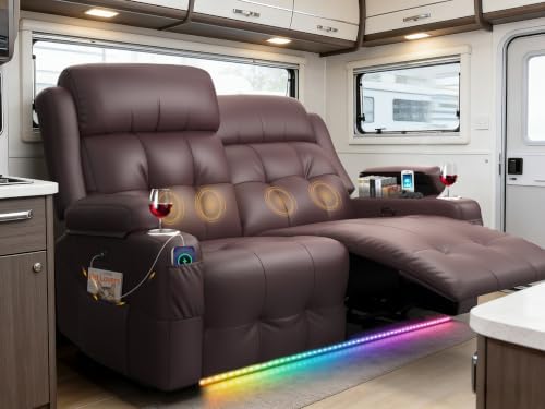 Reclining Loveseat Sofa, RV Loveseats Recliner Sofas Wall Hugger, Double by BuiltfortheRVLife