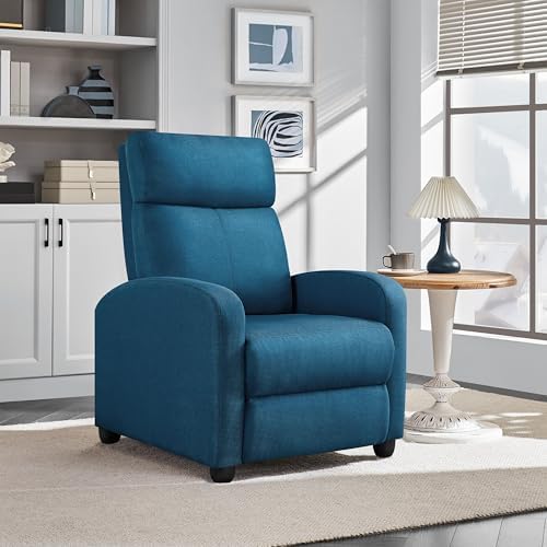 Yaheetech Recliner Chair with 3 Adjustable Angles Living Room Chairs Blue - Image 2