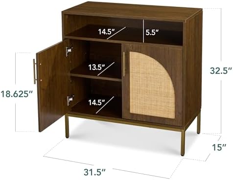 Best Choice Products Rattan Sideboard Buffet Cabinet, Entryway Table, Accent - Image 3