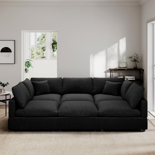 Linen Sleeper Sofa Bed, Modern Sectional Sofa Couch by Gtilzria