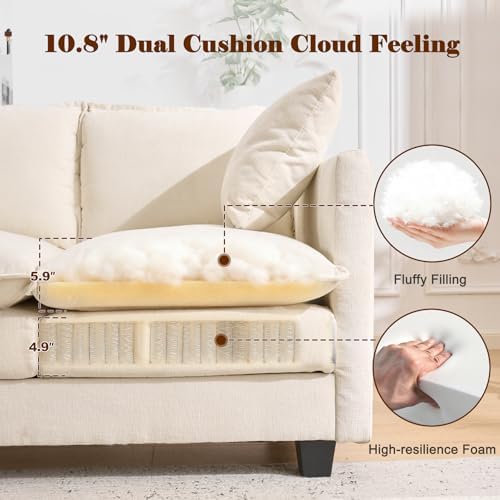 50'' Loveseat Sofa Cloud Sofa Couch, Modern Loveseats 2 Seat Couch 27" Deep Seat - Image 4