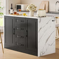 ONBRILL Kitchen Island with 2 Storage Cabinets & 4 Drawers by ONBRILL
