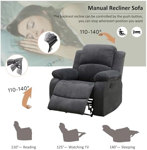 A Ainehome Recliner Sofa Set Loveseat Chair Furniture Sofa Set Living Room - Image 4