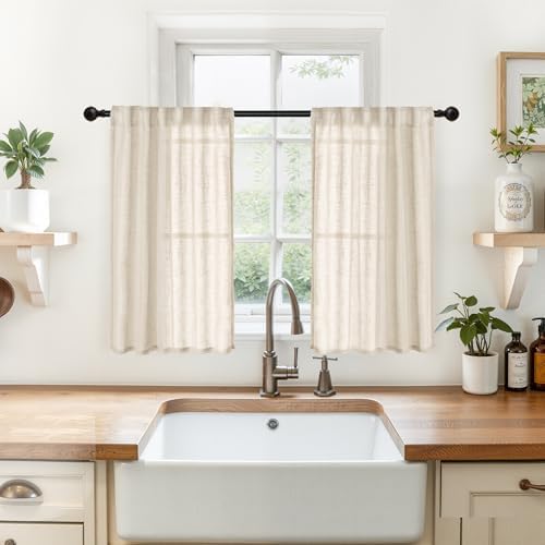 YoungsTex Linen Curtains 36 Inch Length by YoungsTex