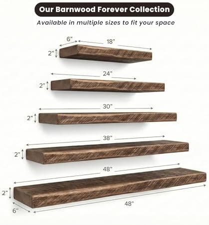 Reclaimed Wood Floating Shelves Real Solid Wood Chunky Shelf Rustic Farmhouse - Image 6