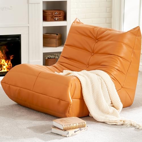 Hobestluk Bean Bag Chair Adult Leather Togo Chair Memory Foam Living Room by YourHomeDeservesMore