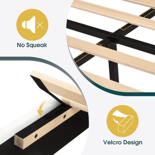 WEEWAY Twin Size Velvet Bed Frame - Image 6