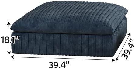 MAKIAAP Modular Sectional Sofa, Boneless Ottoman Deep Seat Couch, Soft Corduroy - Image 3
