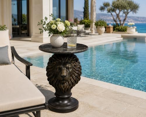 26" Luxury Lion Head Side Table - Image 4