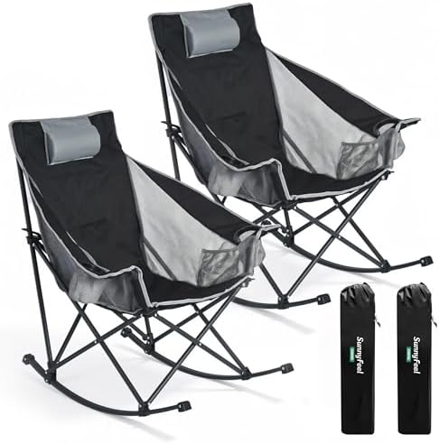 SUNNYFEEL 2 Pack Rocking Camping Chair by SunnyFeelCamping