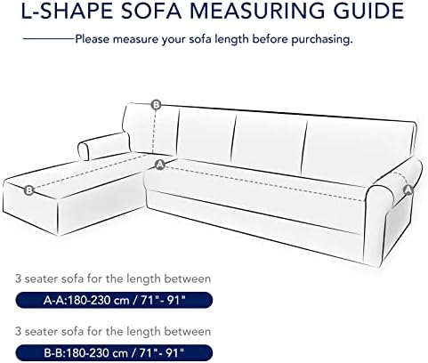 PureFit Stretch Sectional Couch Covers 2 pcs Non Slip L Shape Sofa Cover - Image 5