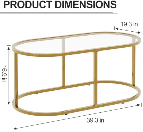 Coffee Table Gold Glass Coffee Tables - Image 2