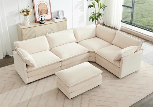 ROWHY 113'' Modular Sectional Cloud Couch, 5 Seater Corner Sofa Big Comfy by ROWHY