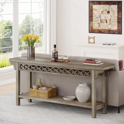 Tribesigns 70.8-Inch Solid Wood Long Console Table, Farmhouse Entryway Table - Image 4