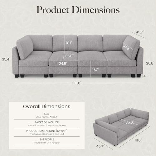 Belffin Modular Cloud Sleeper Sofa Bed - Image 2