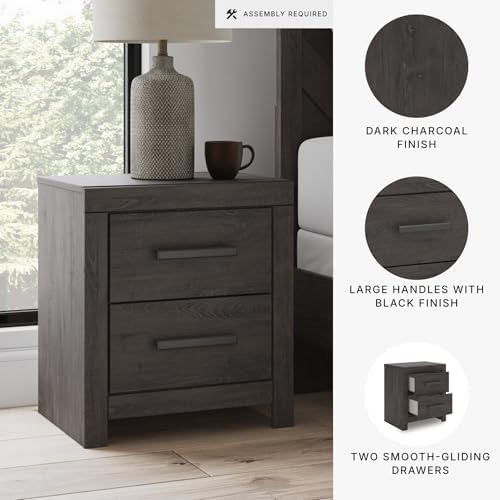 Signature Design by Ashley 2 Drawer Grey Nightstand - Image 4