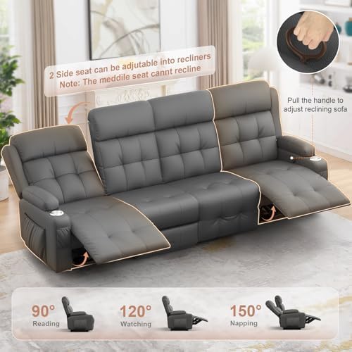 Reclining Loveseat Sofa, RV Loveseats Recliner Sofas Wall Hugger, Double - Image 4