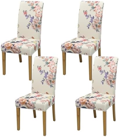 Dining Chair Covers, Stretch Seat Covers, Washable Furniture Protector by BIETYONE