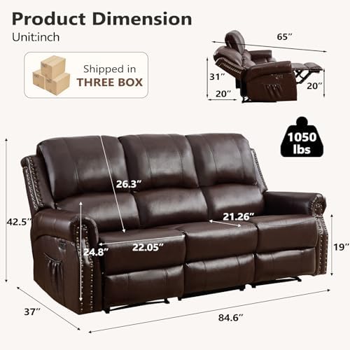 HAOMARKETS 85" Wide Power Reclining Sofa - Image 2