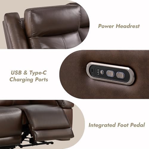 Watson & Whitely Genuine Leather Power Recliner Sofa & Loveseat Set - Image 5